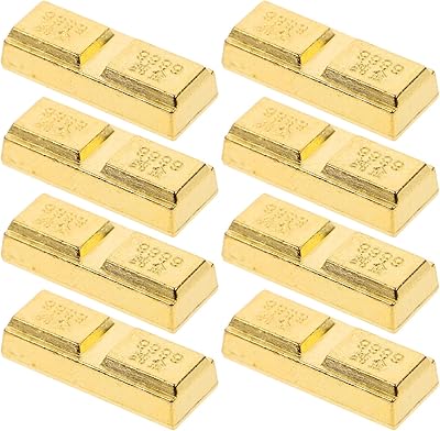 Duetool 8 pièces presse-papier en alliage de cuivre en alliage de zinc faux lingot d'or brique d'or faux lingot d'or accessoires de film cadeau innovant jouets en brique d'or. DIAYTAR COTE D'IVOIRE se démarque par sa vaste gamme de produits allant des produits alimentaires aux accessoires high-tech, en passant par les vetements et les produits de soins personnels. Cette boutique en ligne généraliste permet aux clients de faire leurs achats en toute simplicité, avec des options de paiement flexibles et des délais de livraison rapides. Les clients bénéficient également d'un service client réactif et compétent.