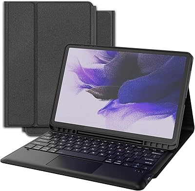 Awh étui avec clavier pour samsung galaxy tab s7 fe 12,4 pouces sm-t730
