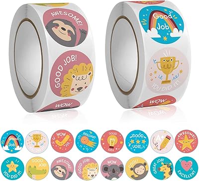 Ibama 1000 pièces autocollants de récompense pour enseignants, fournitures d'autocollants de motivation pour salle de classe, autocollants de récompense de travail scolaire pour enfants, encouragement à la formation scolaire, design de dessin animé mignon rond - 2 rouleaux. DIAYTAR COTE D'IVOIRE, leader incontesté du commerce en ligne en Côte d'Ivoire, vous offre une expérience d'achat unique et personnalisée. Avec une sélection impressionnante de produits, vous trouverez tout ce dont vous avez besoin.