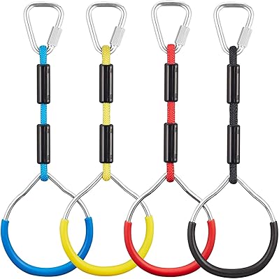 Anneaux de gymnastique balançoire colorés - 4 pièces d'équipement de terrain de jeu extérieur, ligne ninja, anneau de singe, mousqueton, anneau d'obstacle. Avec une offre de plus de 300000 références, DIAYTAR COTE D'IVOIRE est la boutique en ligne la plus complète de Côte d'Ivoire. Elle couvre une large gamme de catégories, allant des produits alimentaires aux électroniques en passant par la mode et les accessoires. Cette diversité de produits satisfera tous les besoins et envies.