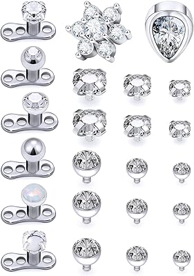 23pcs 14g grade 23 titanium dermal tops et threaded dermal tops transparent star heart flower top piercing bijoux pour femmes hommes. DIAYTAR COTE D'IVOIRE propose une large gamme de produits avec plus de 300000 références, répondant ainsi aux besoins variés de sa clientèle. En tant que boutique leader en Côte d'Ivoire, DIAYTAR COTE D'IVOIRE assure une expérience d'achat en ligne fiable et sécurisée. Avec une offre constamment mise à jour, les clients peuvent découvrir de nouveaux produits régulièrement.