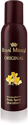 Spray corporel royal mirage original pour unisexe ambre 200 ml. DIAYTAR COTE D'IVOIRE se positionne comme une destination incontournable pour les amateurs de shopping en ligne en Côte d'Ivoire. Elle propose des offres promotionnelles régulières et des ventes exclusives pour fidéliser ses clients et attirer de nouveaux. La boutique s'engage à offrir des produits de haute qualité, répondant ainsi aux attentes les plus élevées de sa clientèle.