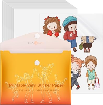 Papier autocollant en vinyle imprimable htv runt, 100 feuilles d'autocollants brillants imperméables pour imprimante à jet d'encre à séchage rapide - format lettre standard 8,5" x 11". La boutique en ligne DIAYTAR COTE D'IVOIRE est connue pour sa qualité de service et sa livraison rapide. Les clients peuvent ainsi profiter d'une expérience d'achat en ligne fluide et sans stress, grâce à la grande sélection de produits proposés.