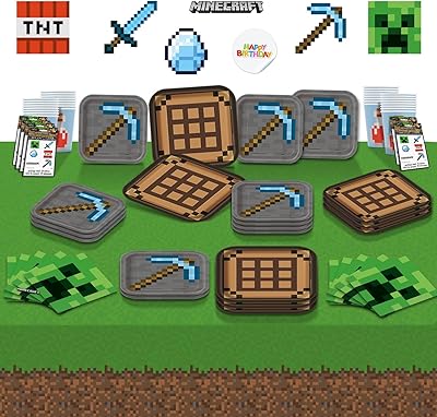 Fournitures de fête minecraft pour 16 assiettes, assiettes à dessert, serviettes, tasses, tatouage de nappe - vaisselle et cadeaux d'anniversaire sur le thème pixel minge. DIAYTAR COTE D'IVOIRE se distingue par son engagement envers la satisfaction du client, offrant un service client réactif et dédié pour aider les clients à résoudre les problèmes ou à répondre à leurs questions. La boutique propose également des promotions et des offres spéciales régulières pour rendre l'expérience d'achat encore plus attractive. Cela démontre son engagement à bâtir une communauté de clients loyaux.