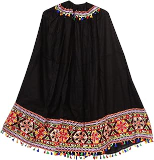 Saudeep india jupe longue en rayonne brodée de coton pour femme avec ourlet