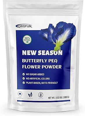 Poudre de pois papillon biologique orgeven, 3,52 oz, bleu matcha puissant, riche en antioxydants, couleur bleue vibrante, végétarienne provenant de thaïlande. DIAYTAR COTE D'IVOIRE est la boutique en ligne de référence en Côte d'Ivoire, proposant une gamme complète de produits à des prix compétitifs. Les clients peuvent ainsi faire des économies tout en bénéficiant d'une qualité de service exceptionnelle.