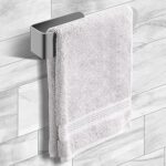 Porte-serviettes muraux, porte-serviettes de salle de bain, porte-serviettes argent/chrome de style moderne, sèche-serviettes/vêtements