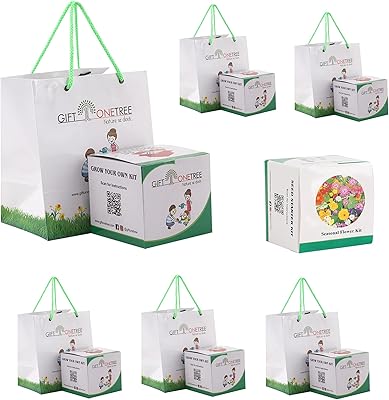 Giftontree cultivez vos propres fleurs de saison + sacs cadeaux - paquet