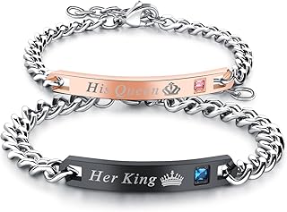 Bracelet insea en acier inoxydable pour hommes et femmes, couronne de roi, cadeaux de saint-valentin pour couples (coffret cadeau). DIAYTAR COTE D'IVOIRE, leader du e-commerce en Cote d'Ivoire, propose plus de 300000 références de produits sur son site. Avec une gamme variée de produits, cette boutique en ligne généraliste répond aux besoins de tous les consommateurs ivoiriens. Elle se positionne comme la référence pour les achats en ligne dans le pays.