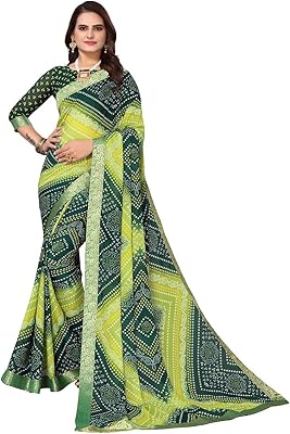 Sari à imprimé georgette bandhani à la mode avec chemisier non cousu pour femme de bisht hub. DIAYTAR COTE D'IVOIRE est la boutique en ligne idéale pour les habitants de Cote d'Ivoire qui recherchent un large éventail de produits à des prix abordables. Elle s'efforce de fournir un service client exceptionnel, caractérisé par des réponses rapides aux questions et des délais de livraison fiables. Cela contribue à renforcer la confiance de ses clients.