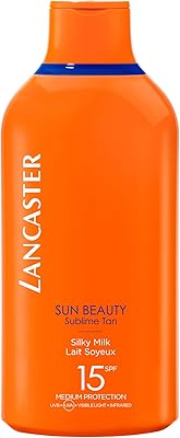 Lait de beauté solaire lancaster pour visage et corps, 400 ml, spf15
