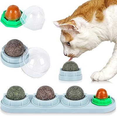 Boule d'herbe à chat comestible à saveur naturelle, jouet à lécher pour chat