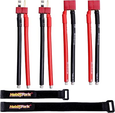 Hobbypark deans style t plug connector femelle et mâle avec silicone 12awg calibre