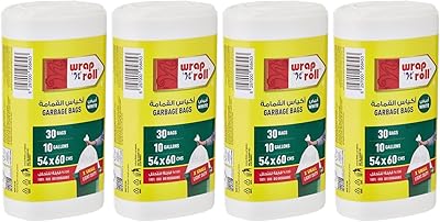 Sac poubelle biodégradable wrap n roll, blanc (54 cm x 60 cm) 1"