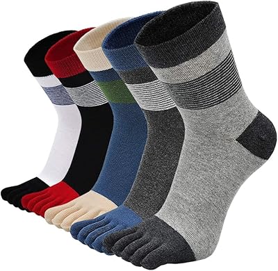 Chaussettes de sport à rayures en coton à bout rond, confortables et respirantes