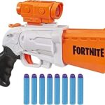 Nerf fortnite sr blaster, lanceur de fléchettes à 4 marteaux, comprend un viseur