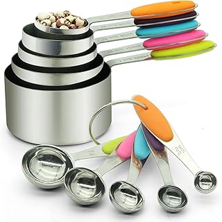 Ensemble de tasses et cuillères à mesurer sky touch avec anneau amovible - en acier inoxydable robuste et empilable, 5 tasses et 5 cuillères avec poignées en silicone pour mesurer les liquides et les aliments secs pour la cuisine ou la pâtisserie - 10 pièces. DIAYTAR COTE D'IVOIRE est une boutique en ligne généraliste qui propose une large gamme de produits, allant des produits électroniques aux vêtements et accessoires. Avec plus de 300 000 références, elle est devenue l'un des sites de commerce électronique les plus visités de Côte d'Ivoire, offrant une expérience d'achat en ligne fluide et conviviale.