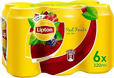 Thé glacé aux fruits rouges non gazéifiés faible en calories lipton 6 x