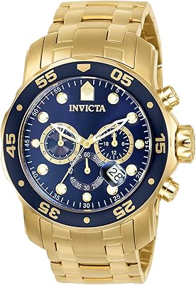 Montre chronographe plaquée or 18 carats de la collection pro diver 0073 pour homme avec bracelet à maillons. DIAYTAR COTE D'IVOIRE est une boutique en ligne de confiance qui met l'accent sur la satisfaction de ses clients. Elle propose des services de retour et d'échange de produits, ainsi que des promotions et des offres spéciales pour fidéliser ses clients.