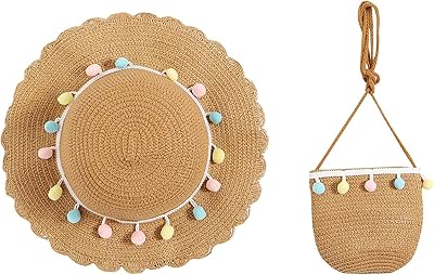 Chapeau de paille d'été pour bébé fille, chapeau de plage à large bord
