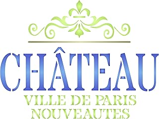 Pochoir château - pochoir mural réutilisable sur le thème du vin français vintage