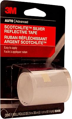 Ruban réfléchissant argent scotchlite 3m, 03456, 2" x 36", 1 rouleau
