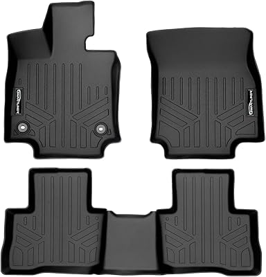 Tapis de sol toutes saisons smartliner, à deux rangées, noir, compatible avec toyota