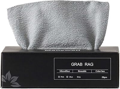 20 pièces ihairon chiffons de nettoyage rétractables, chiffons jetables en microfibre réutilisables, chiffons