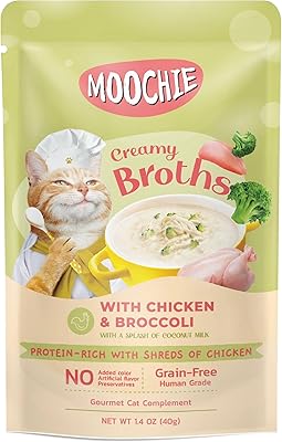 Bouillon crémeux moochie kitten avec poulet et brocoli 40g sachet x