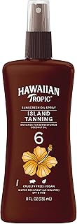 Huile de bronzage foncé hawaiian tropic, spray à pompe, spf 6, 8 oz