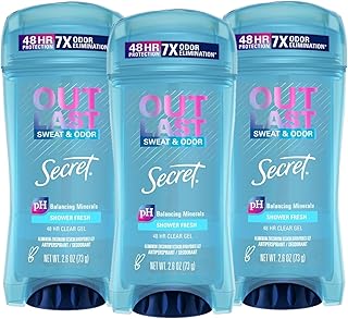 Déodorant antisudorifique en gel transparent secret outlast parfum frais pour la douche