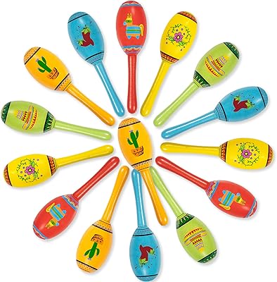 15 pièces de cadeaux de fête mexicains, mini maracas en bois pour enfants