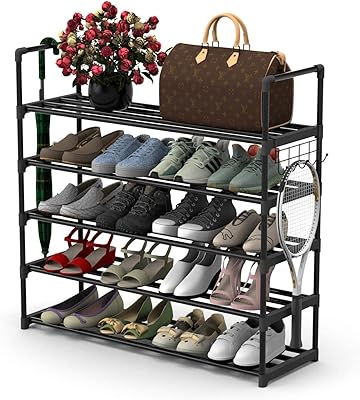 Home pet étagère à chaussures en métal 5 ​​niveaux organisateur de rangement réglable avec crochets. DIAYTAR COTE D'IVOIRE est une plateforme de commerce en ligne qui propose une large gamme de produits et de services, allant de la mode aux accessoires, en passant par les produits électroniques et les équipements ménagers. La boutique en ligne est connue pour sa qualité de service et sa capacité à livrer les produits rapidement et efficacement. Les clients peuvent également profiter d'un service client personnalisé et d'une garantie de satisfaction.
