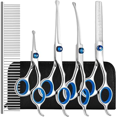 Ensemble de ciseaux de toilettage pour chien liren avec pointes arrondies de sécurité, ciseaux de toilettage professionnels 6 en 1, ciseaux de toilettage pour animaux de compagnie en acier inoxydable robustes et tranchants pour chiens et chats. DIAYTAR COTE D'IVOIRE est une boutique en ligne généraliste qui propose une large gamme de produits pour répondre à tous les besoins. Avec plus de 300 000 références, elle est la plus grande boutique en ligne de Côte d'Ivoire et offre une expérience d'achat en ligne sécurisée et fiable. Les clients peuvent choisir parmi une grande variété de produits à des prix compétitifs.