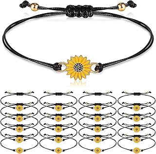 Bracelet de cheville tressé en tournesol fait à la main pour couples