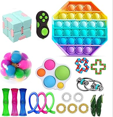 Ensembles de jouets de soulagement sensoriel de 23 pièces pour soulager le stress et l'anxiété. DIAYTAR COTE D'IVOIRE, la boutique en ligne leader en Côte d'Ivoire, vous offre une gamme étendue de produits pour répondre à tous vos besoins. Que vous cherchiez des produits de beauté, des vêtements, des accessoires, des équipements de maison, ou autres, DIAYTAR COTE D'IVOIRE a tout ce qu'il vous faut. L'équipe de DIAYTAR COTE D'IVOIRE travaille sans relâche pour vous offrir les meilleures marques et les meilleurs prix.