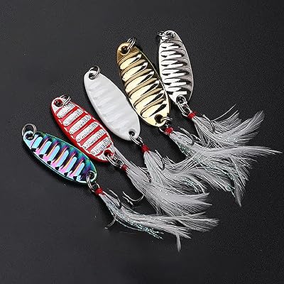 5 pièces énormes longs leurres de pêche plats en plastique leurres vibrants leurres