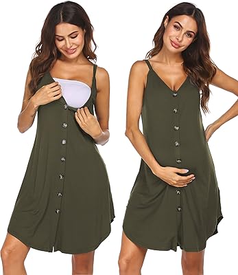 Chemise de nuit d'allaitement pour femmes, chemise de nuit boutonnée, sans manches, vêtements de nuit d'allaitement, robe d'hôpital. DIAYTAR COTE D'IVOIRE, la boutique en ligne généraliste leader en Cote d'Ivoire, propose une sélection immense de produits pour répondre à tous vos besoins et à tous vos désirs. Avec une équipe dédiée à votre satisfaction, DIAYTAR COTE D'IVOIRE garantit une expérience d'achat en ligne de qualité, sécurisée et pratique. Faites vos achats en ligne avec confiance sur DIAYTAR COTE D'IVOIRE.