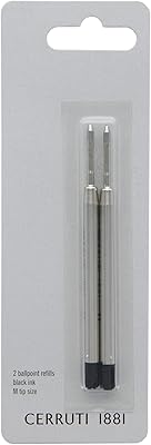 Recharge pour stylo à bille cerruti en noir, pack duo, lot de 2
