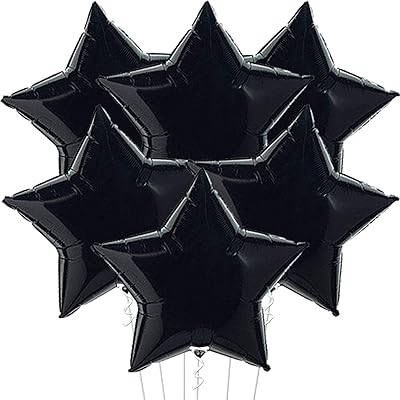 Ballons étoiles noires pour décorations de fête paquet de 6 18" |