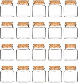 Fufo 20pcs 50ml bouteilles en verre en liège pour pudding et yaourt