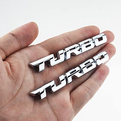 2 x autocollants turbo 3d premium pour côté de voiture garde-boue arrière