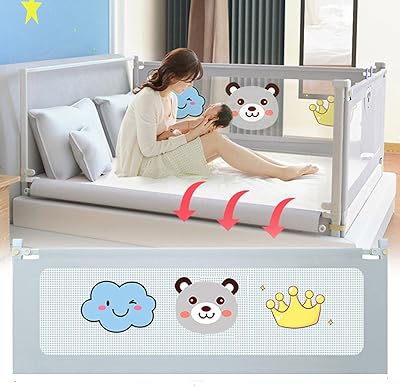 Barrière de lit pour bébé, barrière de lit extra longue, hauteur réglable