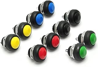 Gikfun bouton-poussoir étanche 12 mm interrupteur marche/arrêt momentané kit arduino 5 couleurs