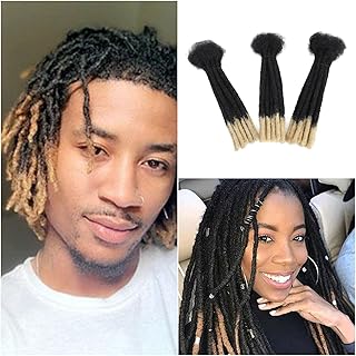 Extensions de cheveux humains dreadlock de 8 pouces, épaisseur de 0,6 cm