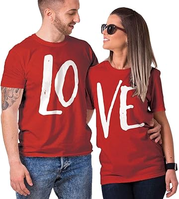 T-shirt hassey unlimited couples avec lo et ve imprimés sur un côté