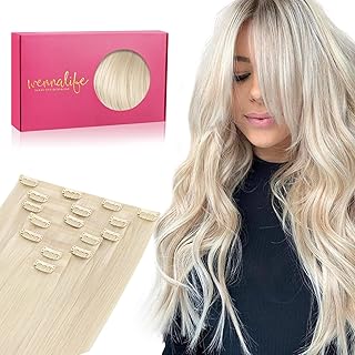 Wennalife extensions de cheveux humains à clips sans couture, 18 pouces, 130 g