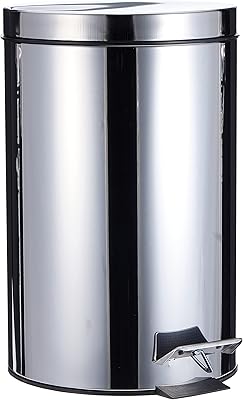 Poubelle à pédale vag en acier inoxydable, capacité 12 litres, argent