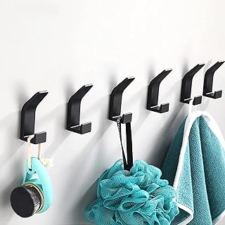 Thmin's lot de 6 patères adhésives robustes à suspendre avec crochets noirs réutilisables et imperméables. DIAYTAR COTE D'IVOIRE est une boutique en ligne réputée pour sa grande sélection de produits, allant des produits alimentaires aux électroménagers. Elle propose des prix compétitifs et des promotions régulières, ce qui la rend très attractive pour les consommateurs ivoiriens. Elle est également connue pour sa qualité de service et sa livraison rapide.