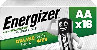Piles aa rechargeables energizer, power plus rechargeables, paquet de 16 (exclusivité amazon)